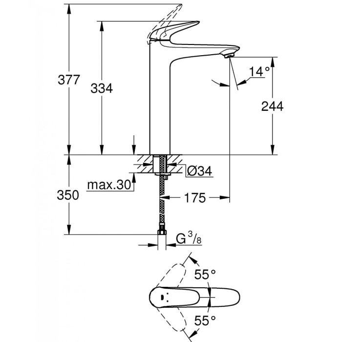 Смеситель для раковины GROHE EuroStyle, 23719003