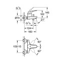 Смеситель для ванной - душ GROHE EuroEco, 33300003