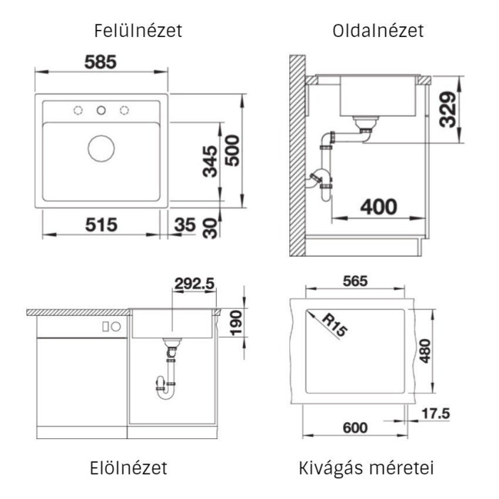 Akmens masas (granit) izlietne BLANCO Legra 6, Alumīnija metāla
