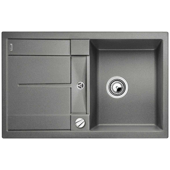 Akmeņu masas (granīta) izlietne BLANCO METRA 45 S, 78x50 cm, Alumīnija metāla