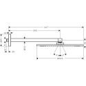 Stacionārā dušas galviņa ar turētāju no sienas HANSGROHE AXOR OHS 1jet 350 mm