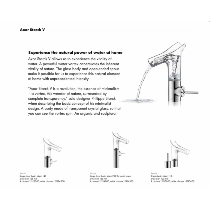 Izlietnes jaucējkrāns HANSGROHE AXOR Starck V 220, 12114000