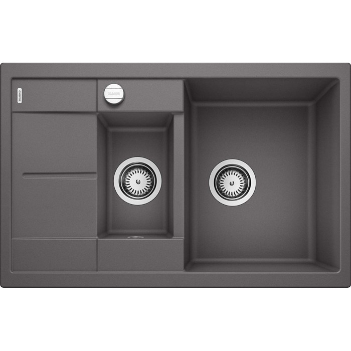 Кухонная мойка из каменной массы (гранитная) BLANCO METRA 6 S Compact, 78x50 см, Каменный серый