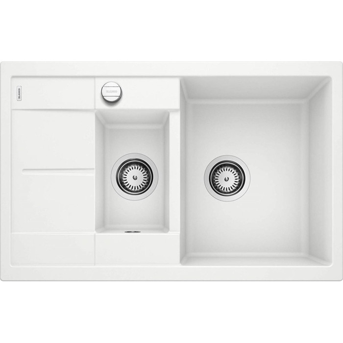 Akmeņu masas (granīta) izlietne BLANCO METRA 6 S Compact, 78x50 cm, Balta