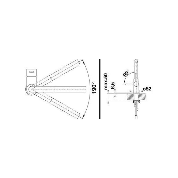 Kitchen (sink) faucet BLANCO LANORA-S, stainless steel, with a pull-out spout