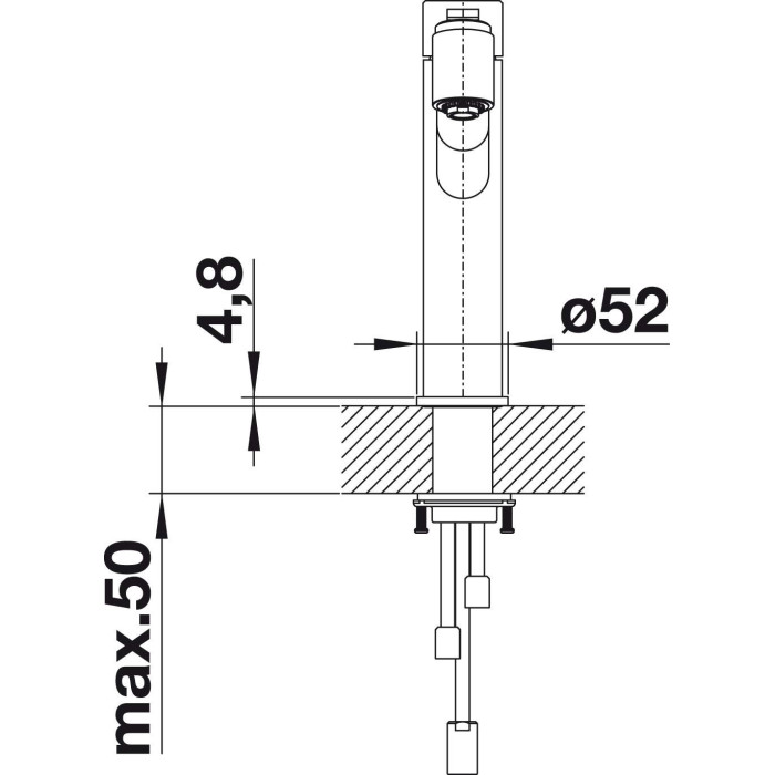 BLANCO AMBIS-S kitchen (sink) faucet, stainless steel, with a pull-out spout