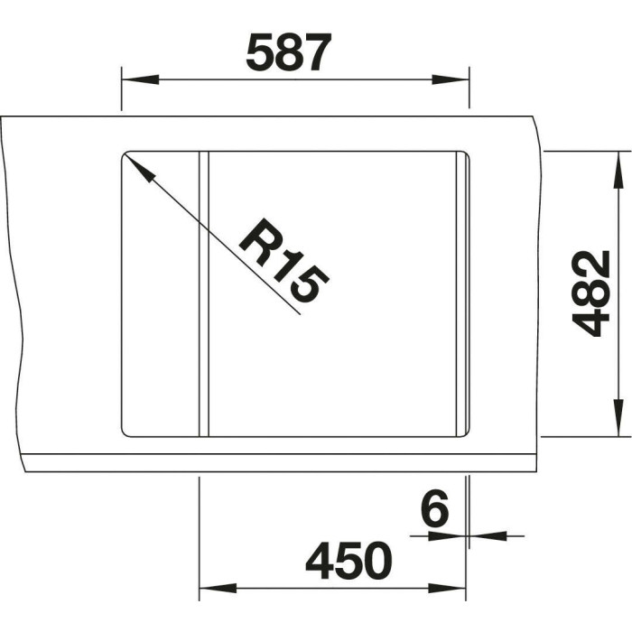 Nerūsējošā tērauda izlietne BLANCO TIPO 45 S Mini, 60.5x50 cm, Matēta virsma