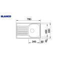 Nerūsējošā tērauda izlietne BLANCO TIPO 45 S Compact, 78x50 cm, Matēta virsma