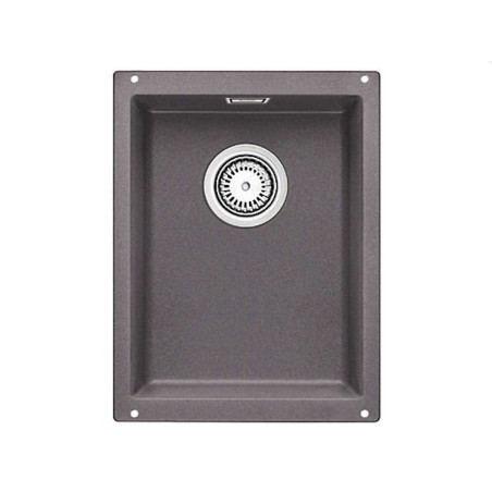 Under the countertop, a BLANCO SUBLINE 320-U sink is installed, 35x40 cm, Stone gray.