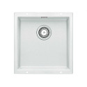 Under the countertop, a BLANCO SUBLINE 400-U sink is installed, 43x40 cm, White.