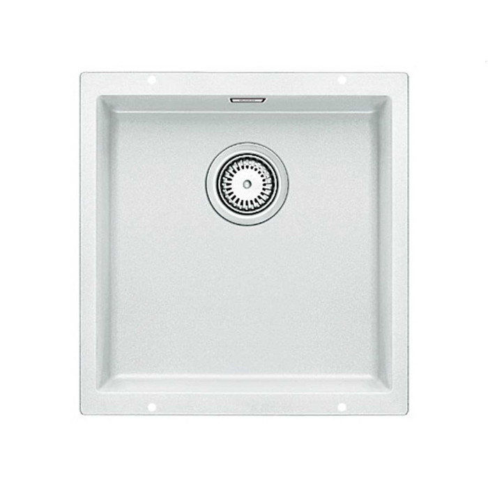 Under the countertop, a BLANCO SUBLINE 400-U sink is installed, 43x40 cm, White.