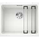 Under the countertop, a BLANCO ETAGON 500-U sink is installed, 53x46 cm, White.