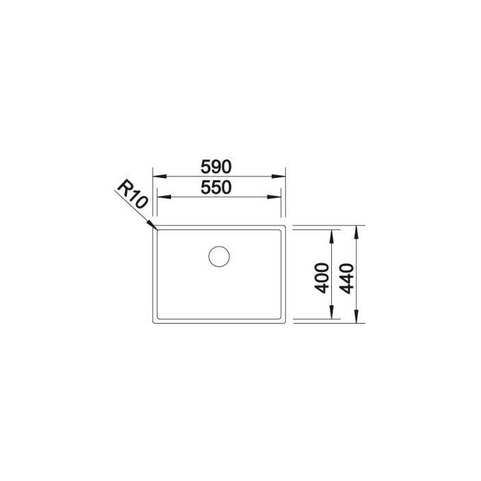 Под столешницей устанавливается мойка BLANCO CLARON 550-U, 59x44 см