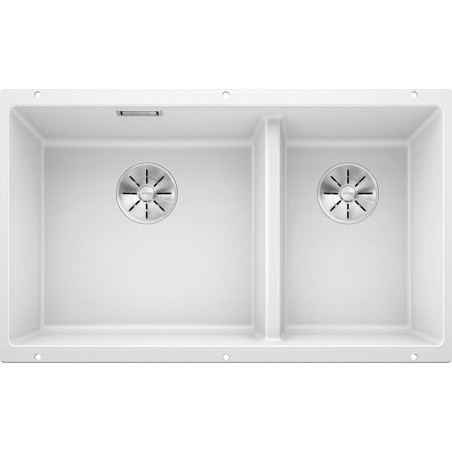 Uz galda uzstādīta izlietne BLANCO SUBLINE 430/270-U, 75,5x40 cm, Balta