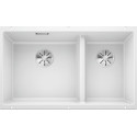 Uz galda uzstādīta izlietne BLANCO SUBLINE 430/270-U, 75,5x40 cm, Balta