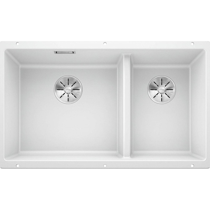 Uz galda uzstādīta izlietne BLANCO SUBLINE 430/270-U, 75,5x40 cm, Balta