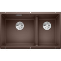 Under the countertop is installed the BLANCO SUBLINE 430/270-U sink, 75.5x40 cm, Coffee.
