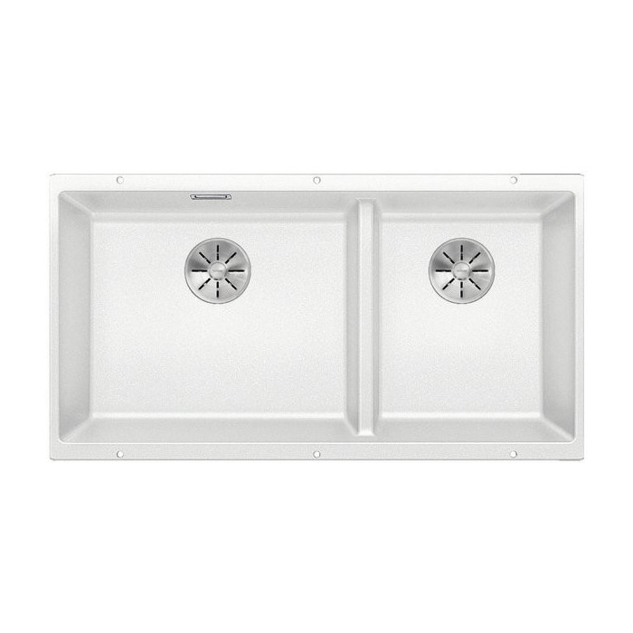 Pa virsmas uzstādīta izlietne BLANCO SUBLINE 480/320-U, 85.5x40 cm, Balta