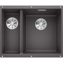 Under the countertop, a BLANCO SUBLINE 340/160-U sink is installed, 55.5x40 cm, Stone gray.
