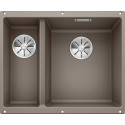 Under the countertop, a BLANCO SUBLINE 340/160-U sink is installed, 55.5x40 cm, Truffle.