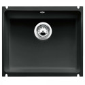 Под столешницей установлена керамическая раковина BLANCO SUBLINE 500-U, 54.3x45.6 см, Черная