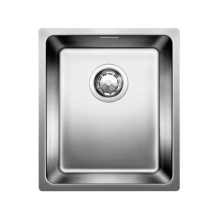 Under the countertop is installed the BLANCO ANDANO 340-U sink, 38x44 cm, without an eccentric valve.