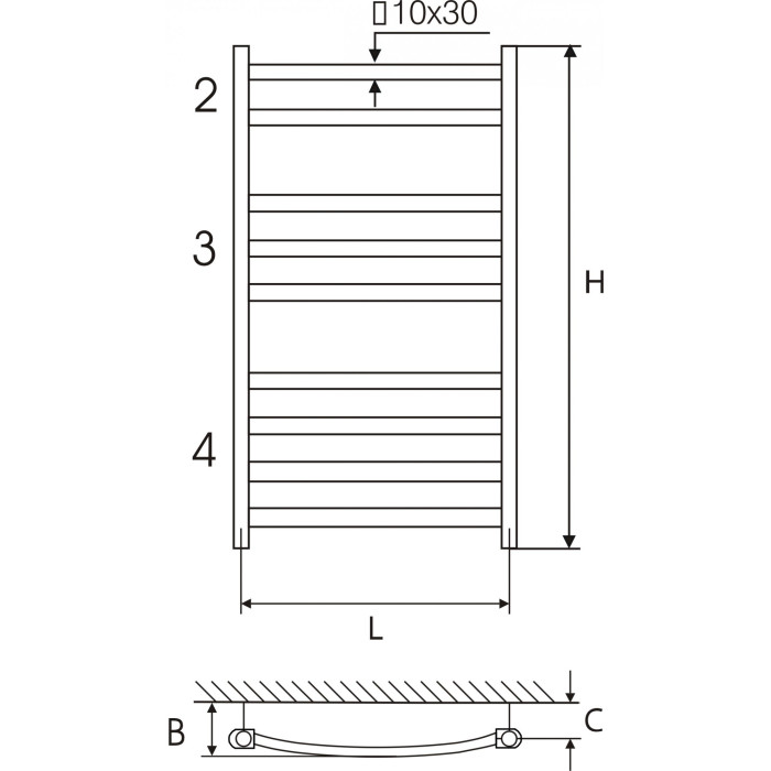Комбинированный сушитель-лестница ELONIKA EP 50 x 86 KLD, хромированный