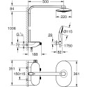 Termostatiska lietus duša sistēma GORHE Rainshower SmartControl 360 Duo ar rokas dušu Power&Soul, 115 26250000