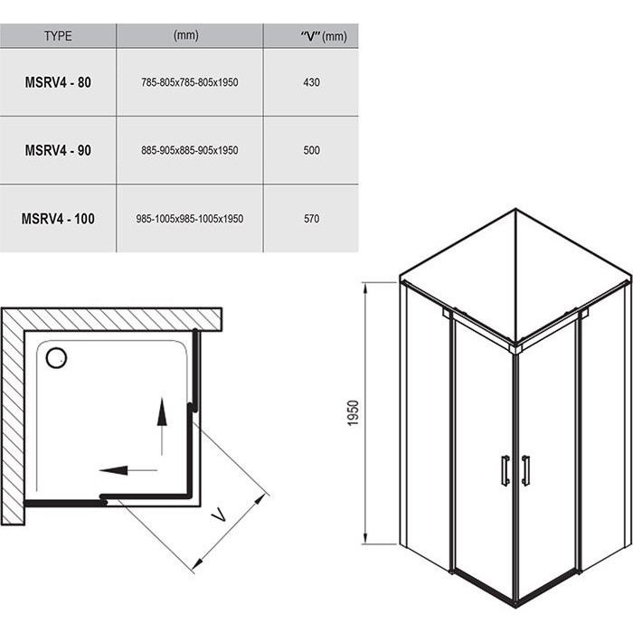Shower cabin RAVAK Matrix MSRV4