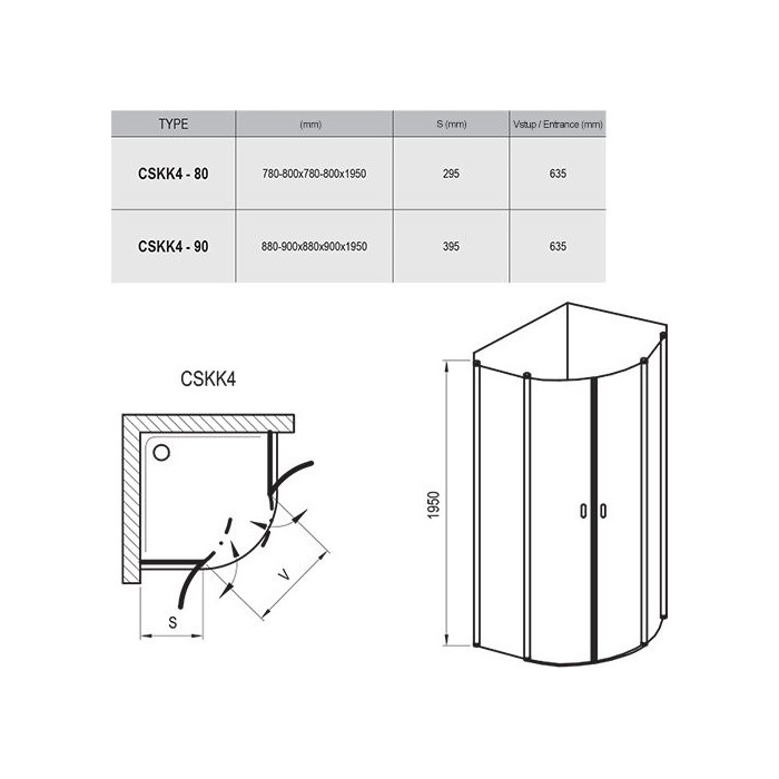 Душевая кабина RAVAK Chrome CSKK4