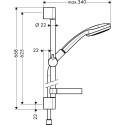 Shower set HANSGROHE Croma 100 Vario / Unica'C 65 cm, with soap dish, 27772000