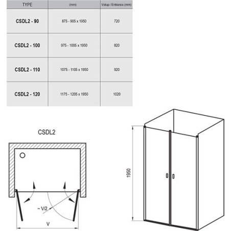 Двери душа Ravak Chrome CSDL2