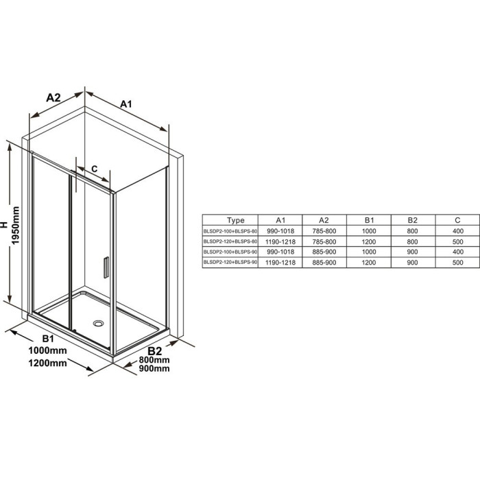 RAVAK Blix Slim BLSPS stationary wall
