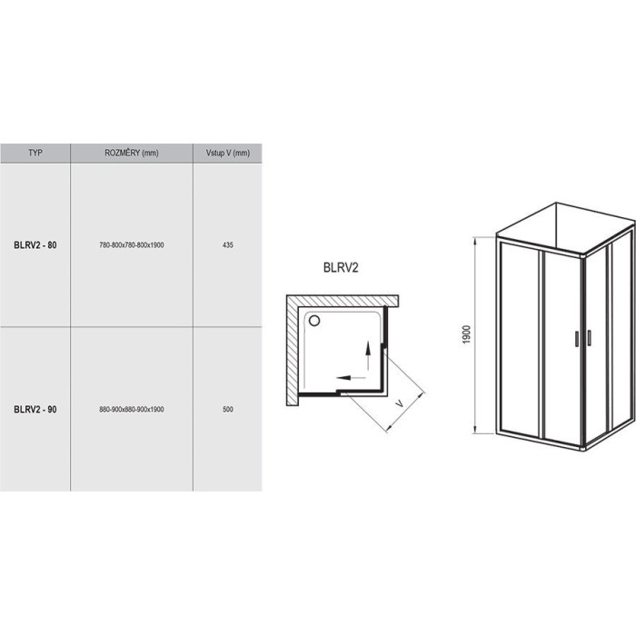 Shower cabin RAVAK Blix BLRV2