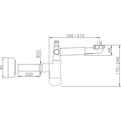 Sifons izlietnei ar nosēdēju, bez ventilācijas RAVAK 1 1/4"" x 32 mm, X01612