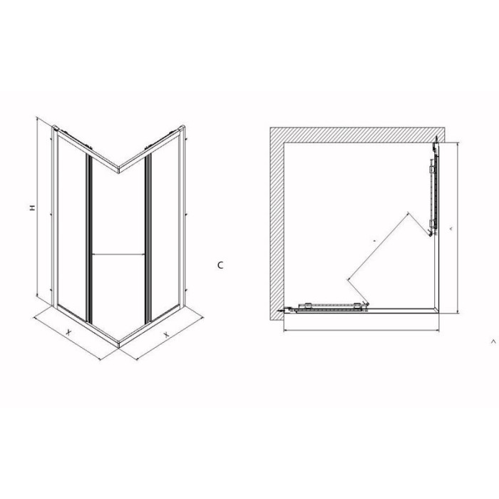 Dušas kabīne kvadrātveida Kolo GEO 80x80