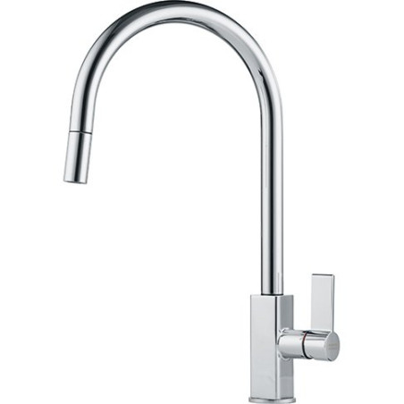 Kitchennis (izlietne) maisītājs FRANKE MARIS J-SPOUT, ar izvelkamu šļūteni, hromēts