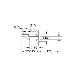 Snapas vannai GROHE EuroCube 170 mm, 13304000