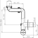 Sifons vietu taupojo izlietnei ar nosēdēju, bez ventilis HL 1 1/4"" x 40 mm, HL137/40