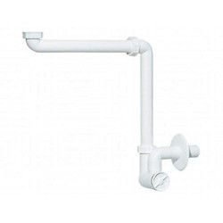 Siphon space-saving for sink with sediment trap, without vent HL 1 1/4"" x 32 mm, HL137/32