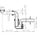 Siphon space-saving for sink with sediment trap, without vent HL 1 1/4"" x 32 mm, HL137/32