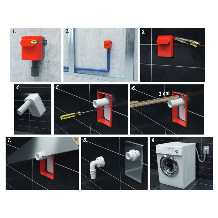 Built-in siphon sets for dishwasher/washing machine HL 4000.0 + 4000.2