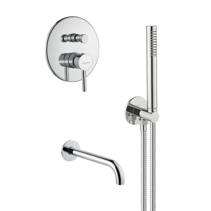 Built-in bath mixer with spout in Kobuk, chrome / brushed nickel / matte black / bronze / brushed gold
