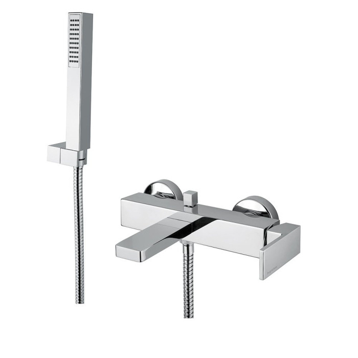 BUGNATESE Tetris bath mixer, chrome / brushed nickel / matte black