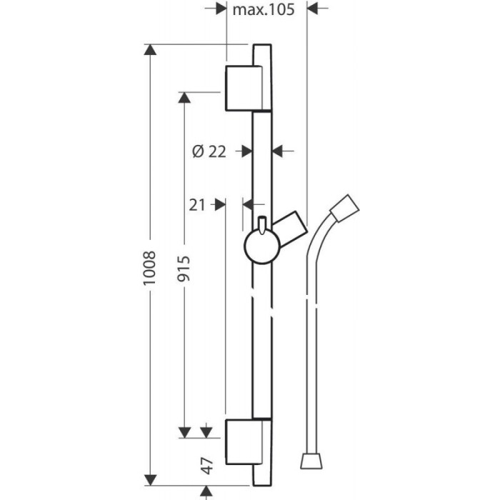 Potinkamais termostatiskais dušs 6 in 1 komplekts HANSGROHE Raindance E 300
