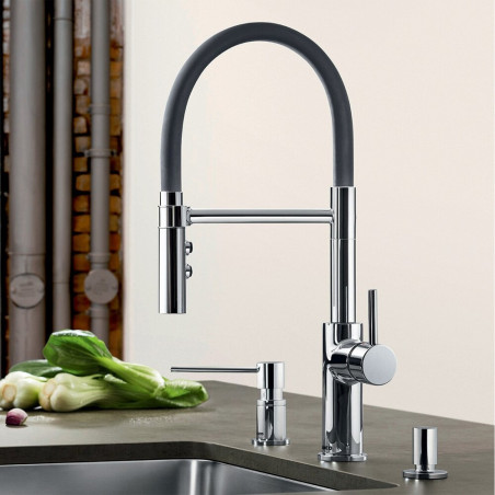 BLANCO Catris-S Flexo kitchen mixer (chrome - black matte) 525791
