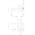 Built-in-wall faucet for sink OMNIRES with brushed gold accents, Y1215HGLB