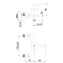 Sienas dušas maisītājs RUBINETA Uno-12/K (WT)