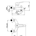 Смеситель для ванной RUBINETA Uno-10 (WT)