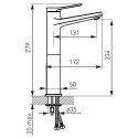 Ferro Stratos Black 234 mm sink mixer, BSC2LBL